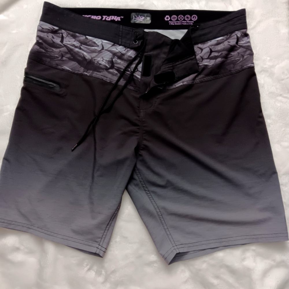 PSYCHO TUNA board shorts swim trunks gray black size 38+